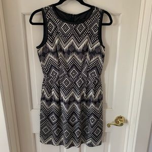 J Crew black and white geometric print dress